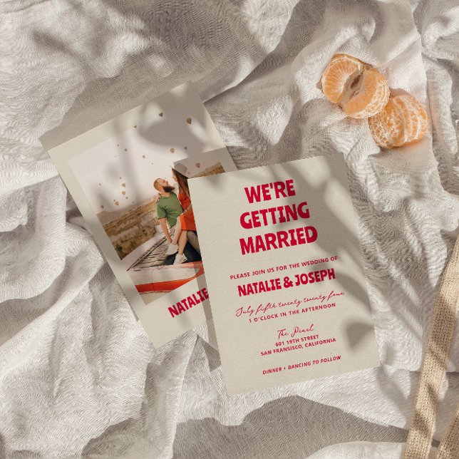 Modern Colourful Retro Bold Funky Unique Wedding Invitation (Creator Uploaded)