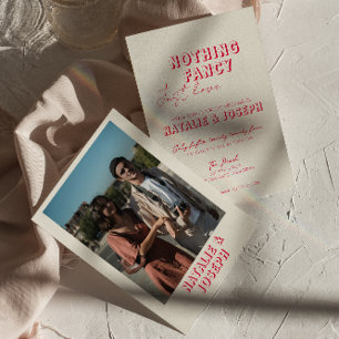 Modern Colourful Retro Bold Unique Photo Wedding Invitation