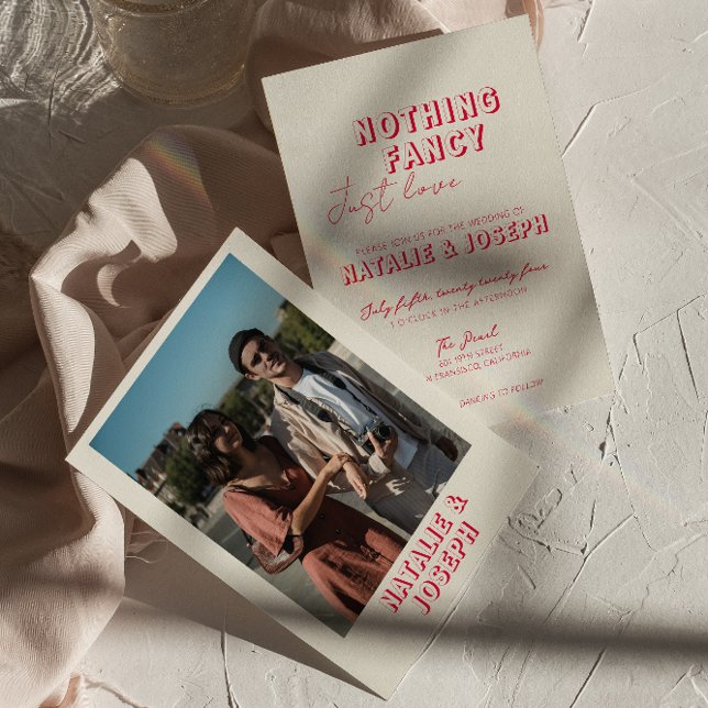 Modern Colourful Retro Bold Unique Photo Wedding Invitation (Creator Uploaded)