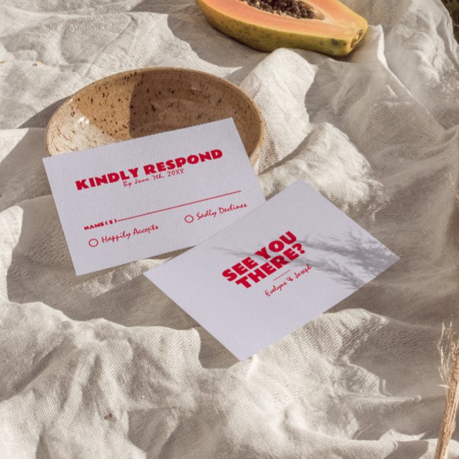 Modern Colourful Retro Fun Bold Unique Wedding RSVP Card (Creator Uploaded)