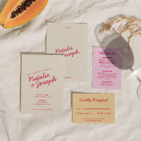 Modern Colourful Retro Fun Whimsical Script Weddin