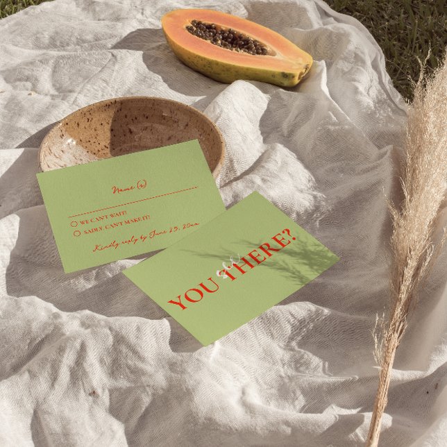 Modern Colourful Retro Funky Bright Bold Wedding  RSVP Card (Creator Uploaded)