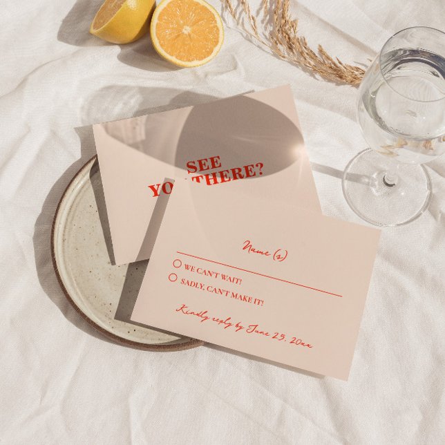 Modern Colourful Retro Funky Bright Bold Wedding  RSVP Card (Creator Uploaded)