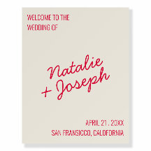 Modern Colourful Retro Whimsical Wedding Welcome 