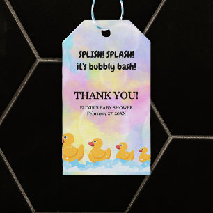 Modern Colourful Rubber Duckies Baby Shower Gift Tags