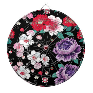 Modern Colourful Sakura Flower Japan Birthday part Dartboard