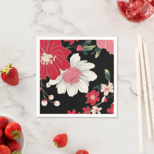 Modern Colourful Sakura Flower Japan Birthday part Napkin