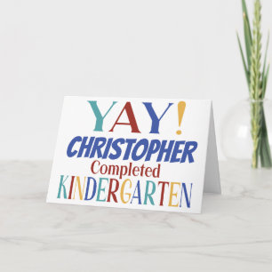 Modern Colourful School Kindergarten Graduation Card