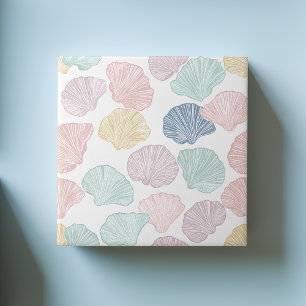 Modern Colourful Seashell Pastel Coastal Pattern Ceramic Tile