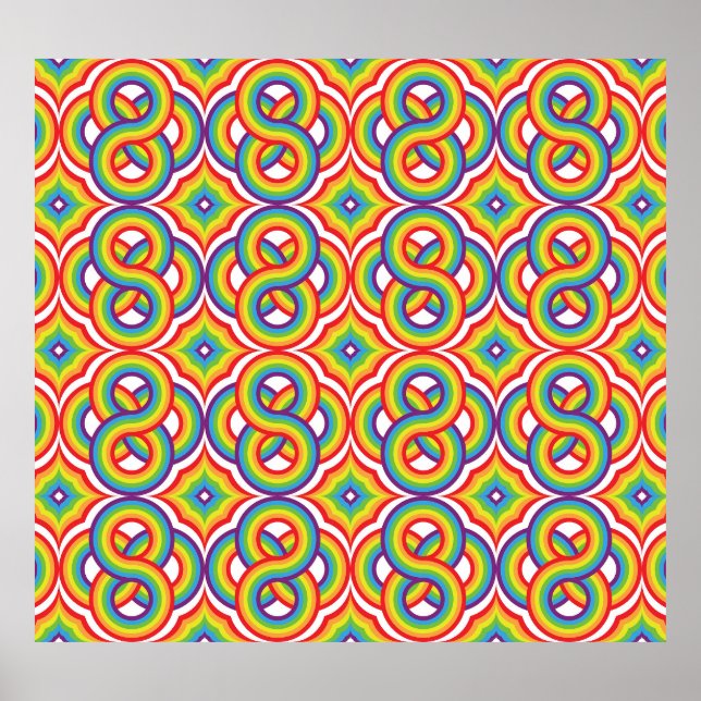 Modern Colourful Simple Batik Motifs Poster (Front)