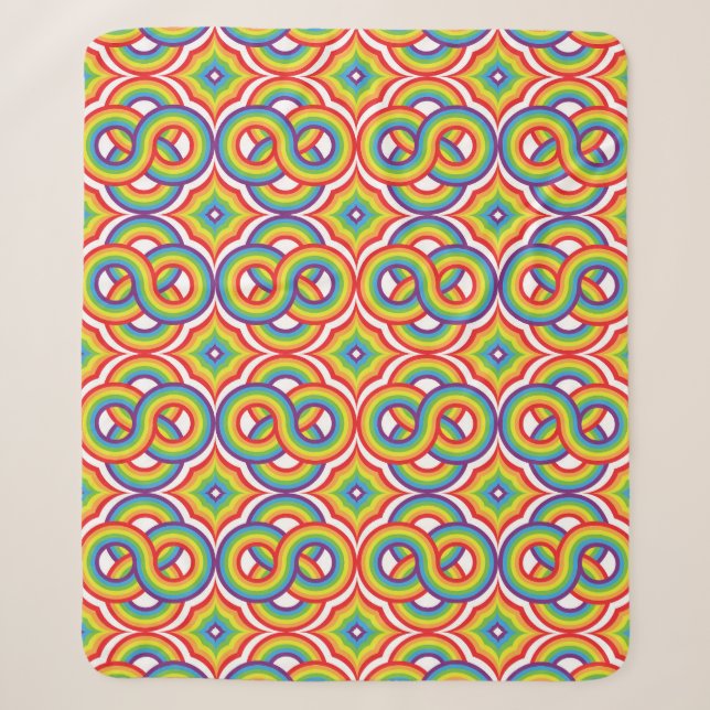 Modern Colourful Simple Batik Motifs Sherpa Blanket (Front)
