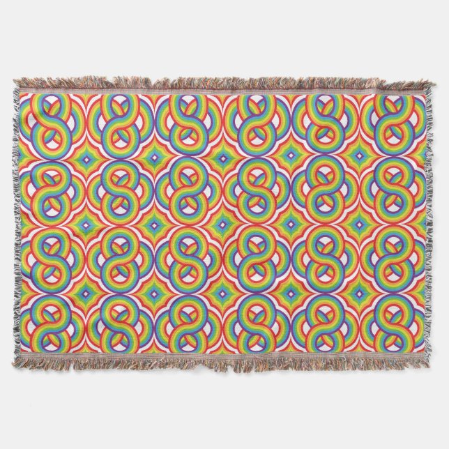 Modern Colourful Simple Batik Motifs Throw Blanket (Front)