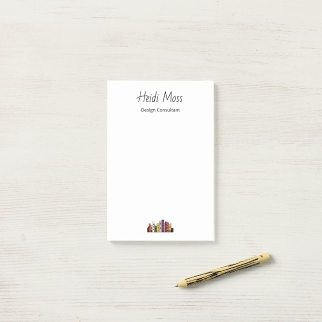 Modern Colourful Skyline Urban Design Consultant  Post-it Notes (On Desk)