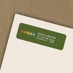 Modern Colourful Snowflake Christmas Return Addres Address Label