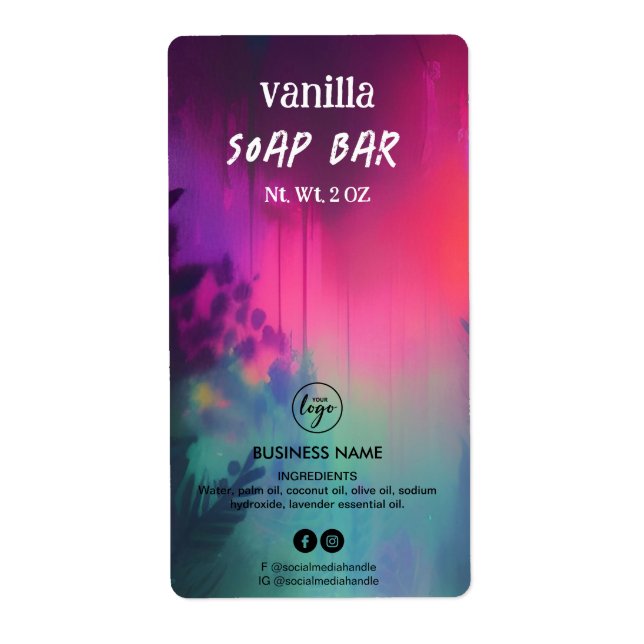 Modern Colourful Soap Bar Product Labels (Front)