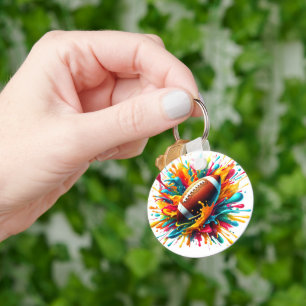 Modern Colourful Splash Game Ball Sports Key Ring