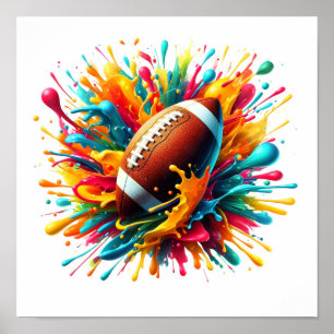 Modern Colourful Splash Game Ball Sports Poster