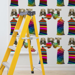 Modern Colourful Spray Cans Art Graphic Peel Stick Wallpaper