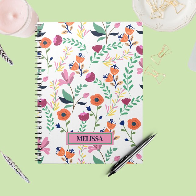 Modern Colourful Spring Wildflower Meadow Floral  Notebook (Creator Uploaded)