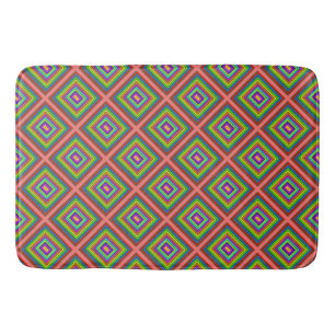 Modern colourful square geometric pattern graphic  bath mat