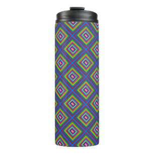 Modern colourful square geometric pattern graphic thermal tumbler