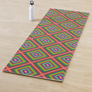 Modern colourful square geometric pattern graphic  yoga mat