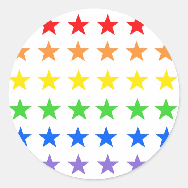 Modern Colourful Starry Pattern Classic Round Sticker (Front)