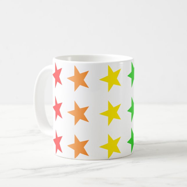 Modern Colourful Starry Pattern Coffee Mug (Front Left)