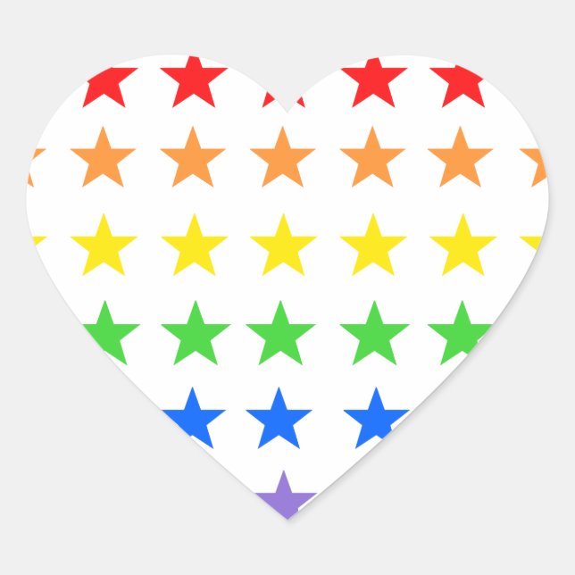 Modern Colourful Starry Pattern Heart Sticker (Front)