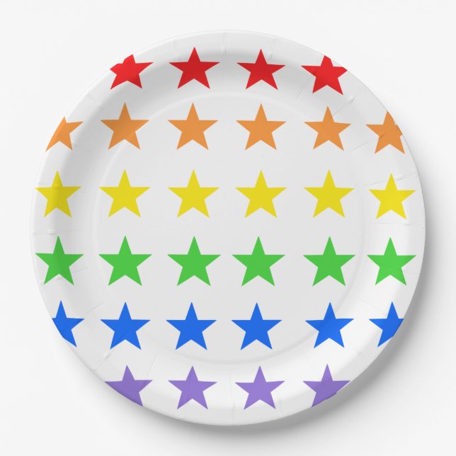 Modern Colourful Starry Pattern Paper Plate (Front)