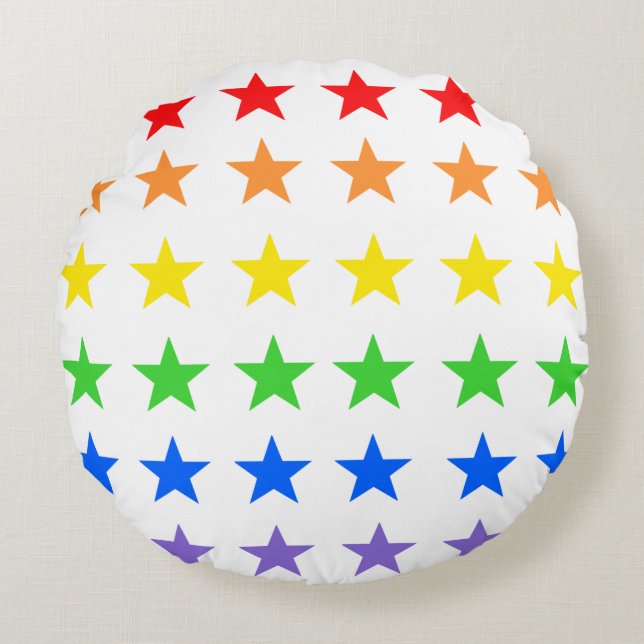 Modern Colourful Starry Pattern Round Cushion (Front)