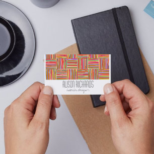 Modern Colourful Striped Abstract Fine Art Busines Business Card