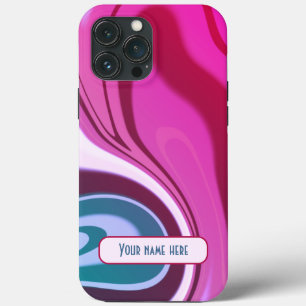Modern Colourful Striped Abstract Vibrant Pink Nam iPhone 13 Pro Max Case
