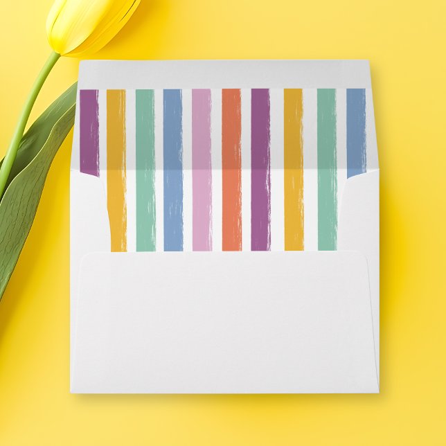 Modern Colourful Striped Pattern Simple Easter  Envelope (Modern Colorful Striped Pattern Simple Easter Envelope)