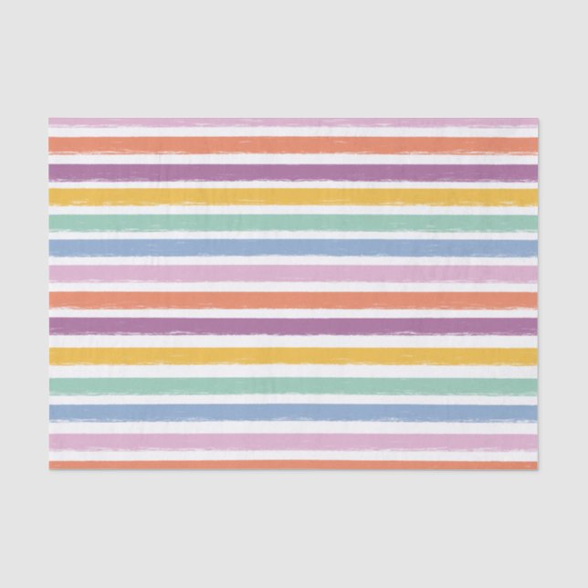 Modern Colourful Striped Simple Cute Easter Holida Tissue Paper (Front)