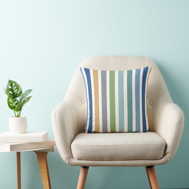 Modern Colourful Stripes Cushion (Chair)