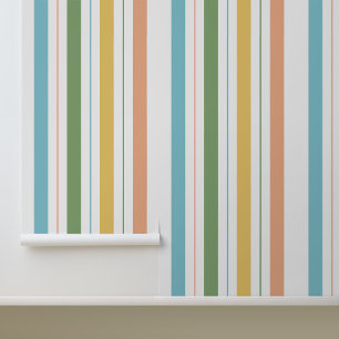 Modern Colourful Stripes Pattern Wallpaper