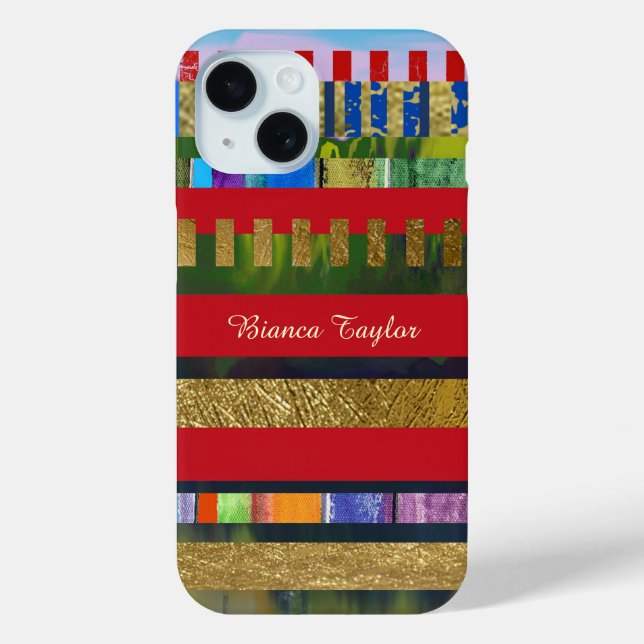 modern & colourful stripes personalised Case-Mate iPhone case (Back)