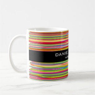 Modern Colourful Stripes Vibrant Interior Designer Coffee Mug