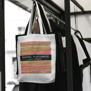 Modern Colourful Stripes Vibrant Interior Designer Tote Bag