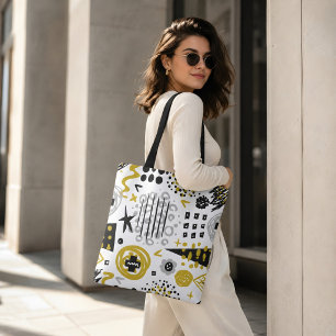 Modern Colourful Stylish Abstract Art Shapes Tote Bag