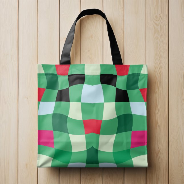 Modern Colourful Tartan Plaid Christmas Tote Bag (Creator Uploaded)