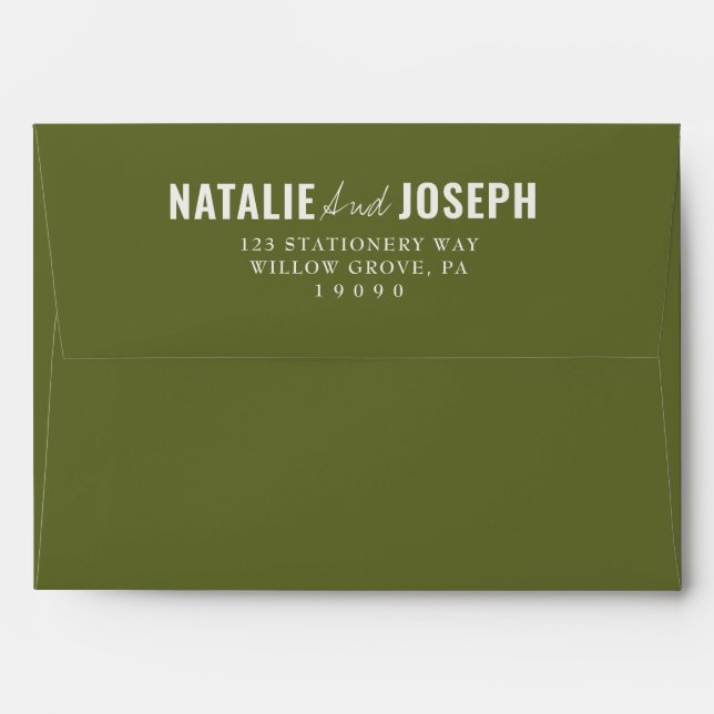 Modern Colourful Teal Whimsical Unique Wedding Envelope (Back (Top Flap))
