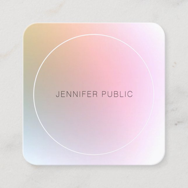 Modern Colourful Template Elegant Professional Square Business Card (Front)