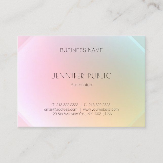 Modern Colourful Template Elegant Trendy Design Business Card (Front)