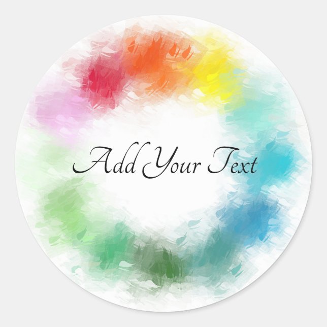 Modern Colourful Template Hand Script Elegant Classic Round Sticker (Front)