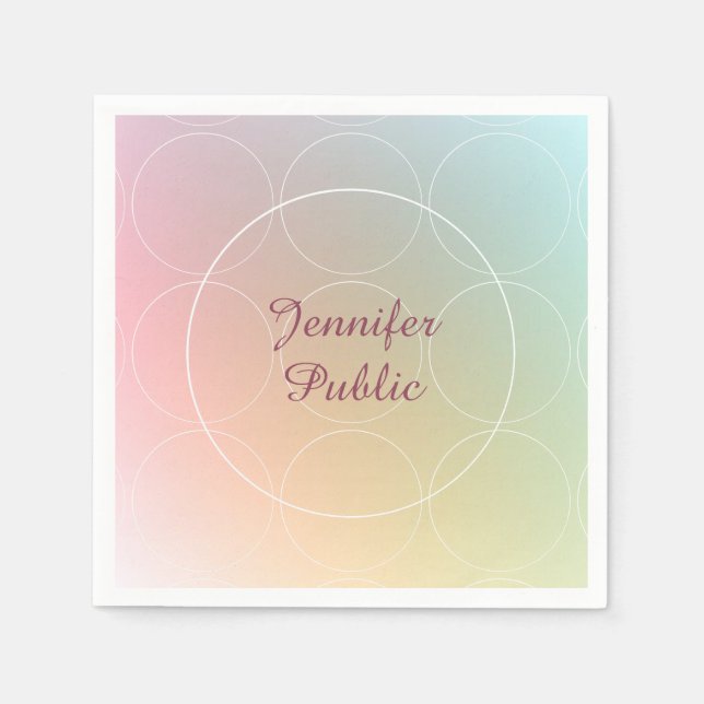 Modern Colourful Template Handwriting Script Napkin (Front)