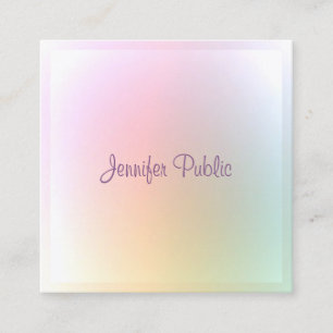 Modern Colourful Template Script Professional Square Business Card