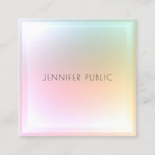 Modern Colourful Template Trendy Elegant Design Square Business Card