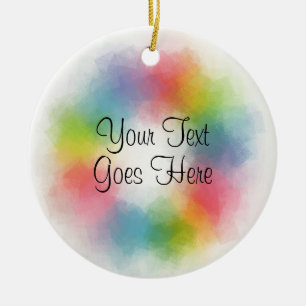 Modern Colourful Template Trendy Handwritten Scrip Ceramic Ornament
